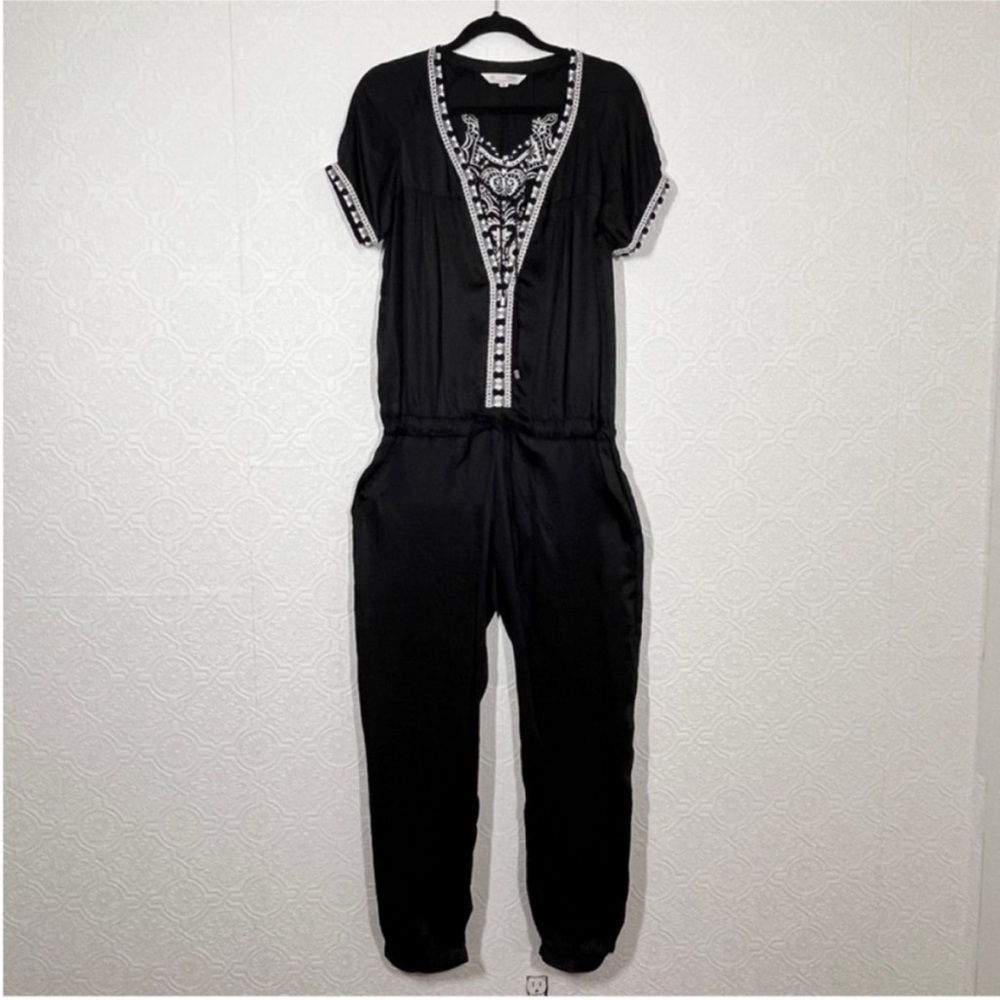 Black Embroidered Jumpsuit